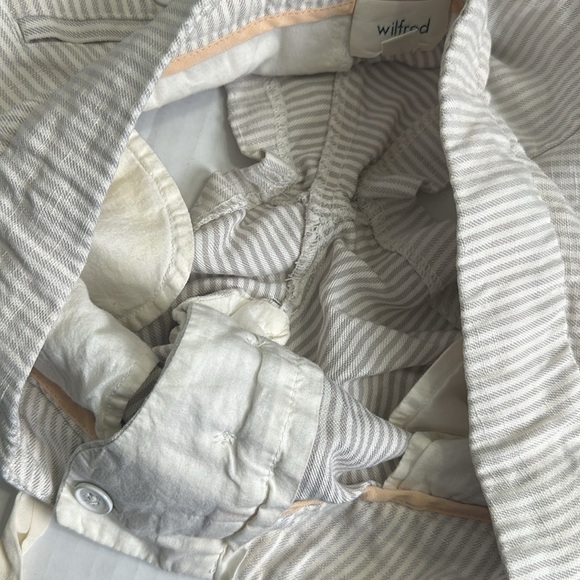 Aritzia Wilfred With Linen Mini Short Striped Shorts Linen Blend Womens Size 0 - Picture 7 of 13